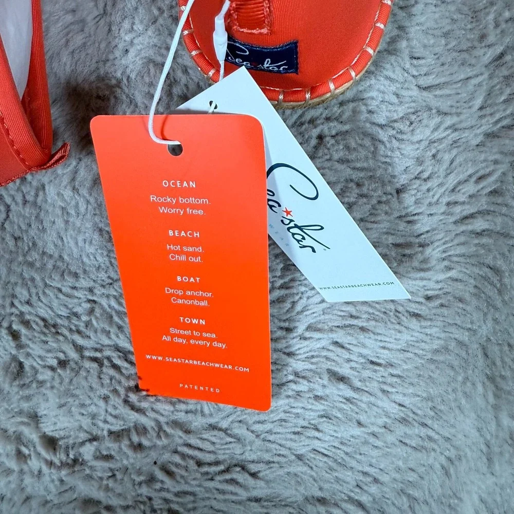 NWT‎ SEA STAR BEACHWEAR Women Beachcomber Orange Espadrille Water Shoes  W 11